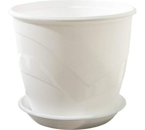 Горшок Венеция  д.12  0,75л  белый  5ПЛ0373