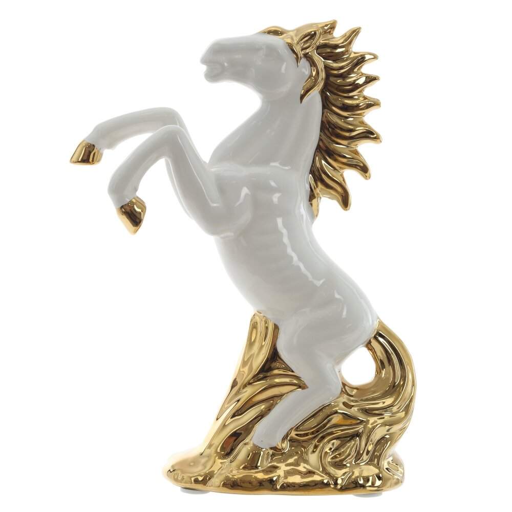 REMECO COLLECTION Фигурка 825302 Лошадь белый/золото 15х6х20,5см (керамика) 