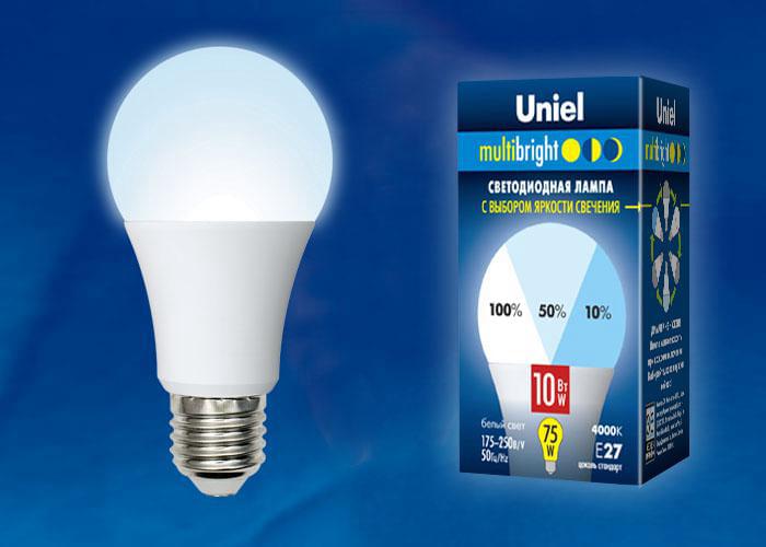 Лампа Uniel Multibright LED-A60-10W/NW/E27/FR/MB  PLM11WH  UL-00002372