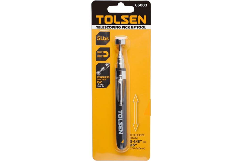 Магнитный захват TOLSEN телеск. 130-640мм до 2,2кг, нерж.ст.  66003