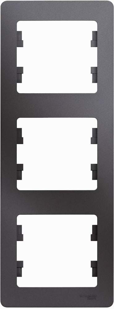 Рамка SE Glossa  Графит 3-м  верт. GSL001307