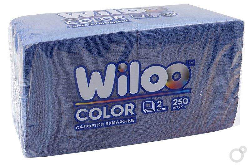Салфетки Биг-пак Wiloo синие 24х24 1-слойные 400л 12-1448
