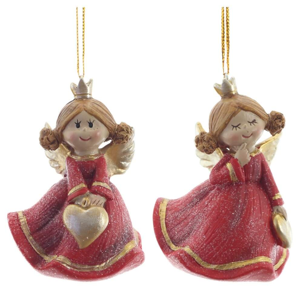 REMECO COLLECTION Украшение 824896 подвесное Ангел красный 5х4,5х7см 2 вида (полимер) 