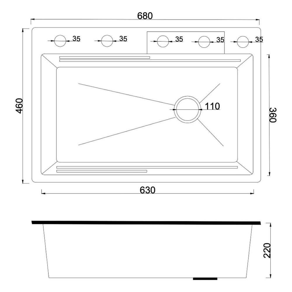 Кухонная мойка ARS ARONA 680.460 SET 2 Satin 39017