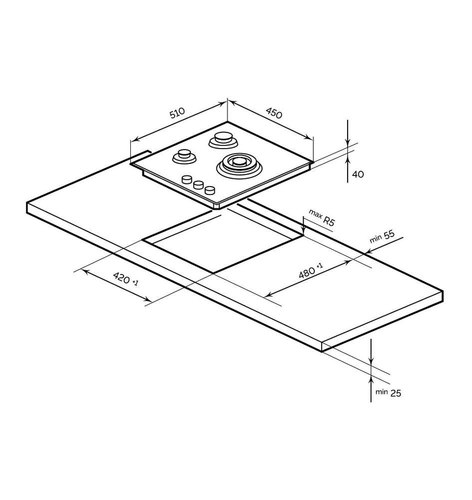 Варочная поверхность LEX  GVG 435 WH 38814