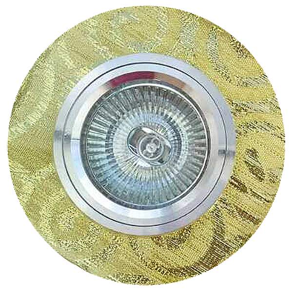 Светильник галогенный FT 769 MR 16 хром+золотой узор