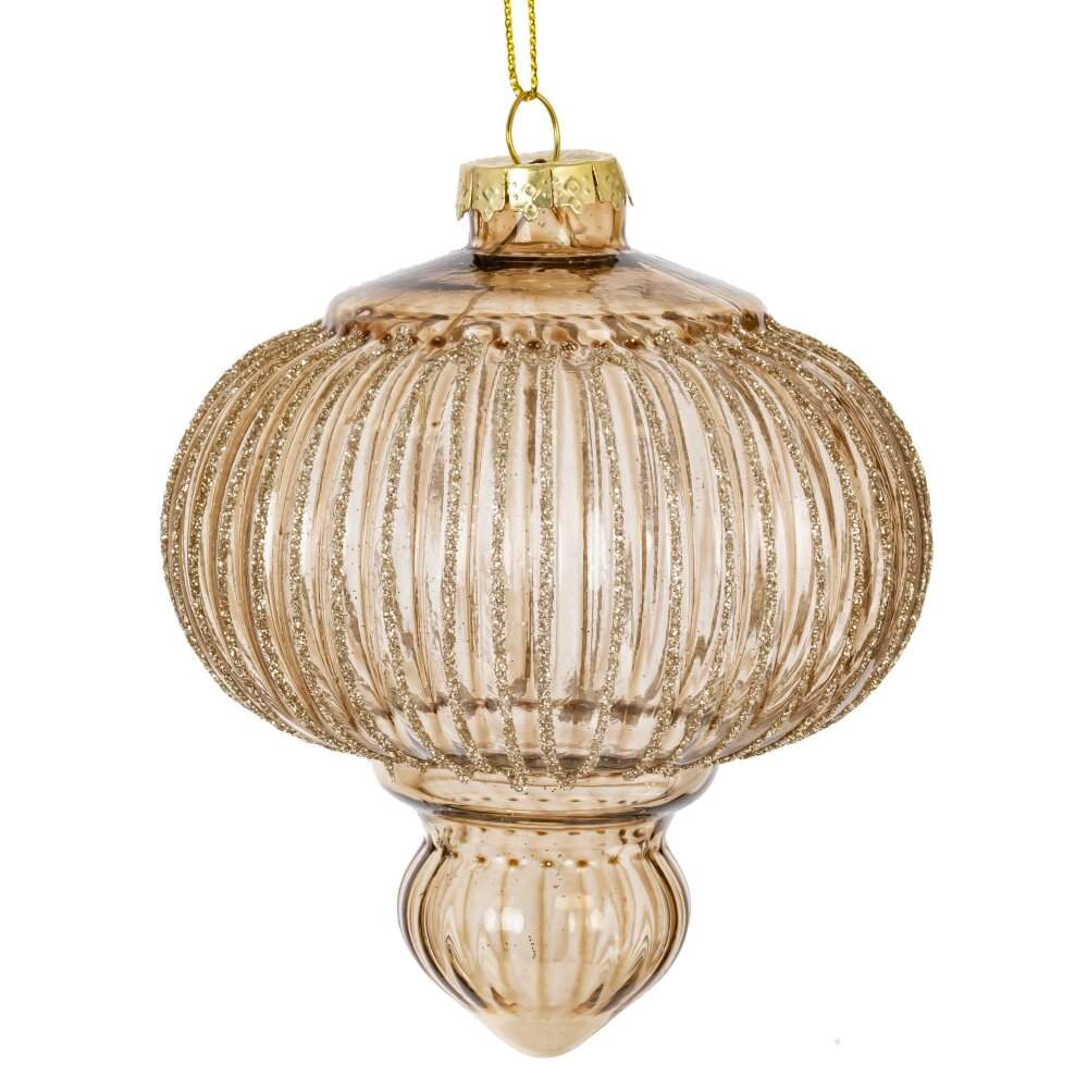 REMECO COLLECTION Игрушка елочная Луковица 821379 золото/прозрачный стекло 9см 