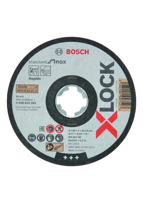 Диск отрезной Bosсh X-Lock 125х1 Stand.f.INOX 2608619262