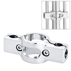 Соединитель двухсторонний трубы 25х10мм хром   JOK.054.CH