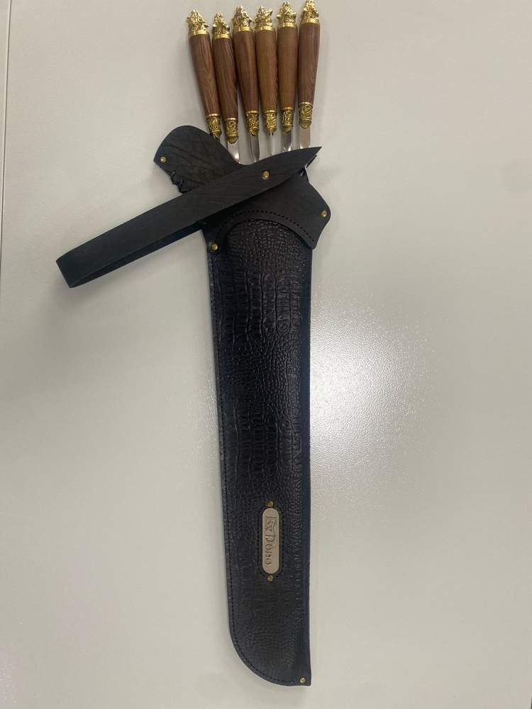 Чехол для шампуров кожа "Ex dono" BLACK нат. кожа