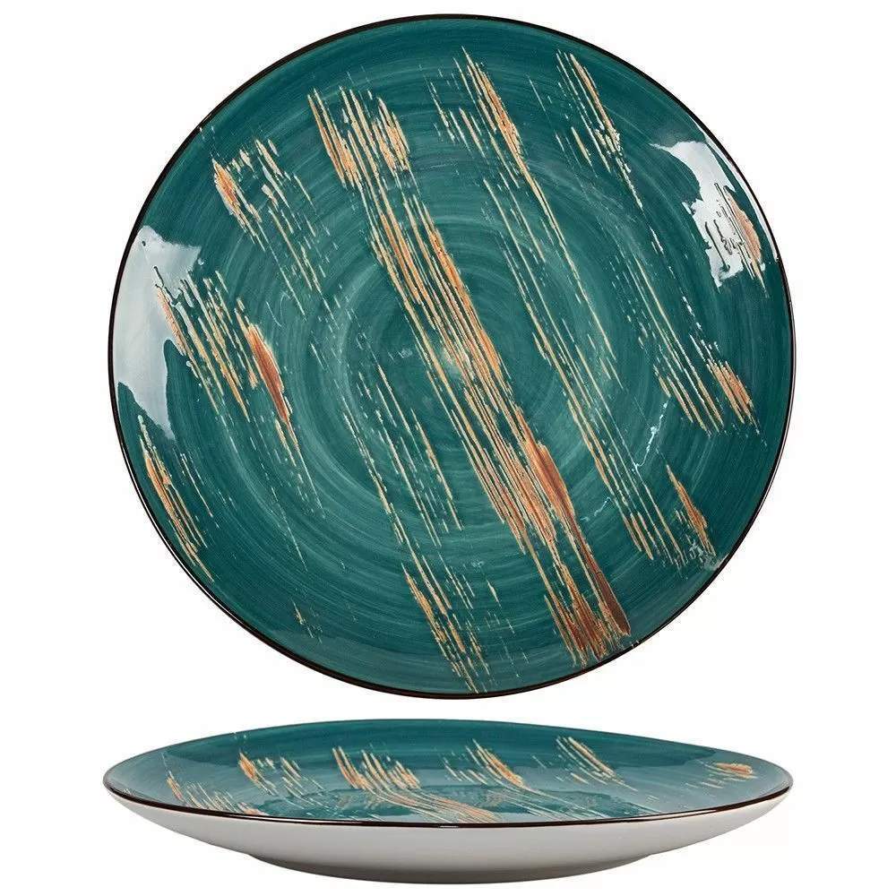P.L. Proff Cuisine Texture Dark Green Lines Тарелка 23,5см 81223443/70082 (16/4)