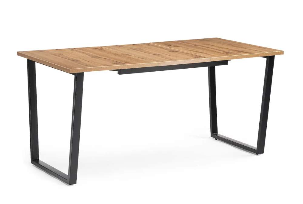 Стол Лондон-120 ЛДСП 1200(1580)*850  Дуб Крафт золотой +  Z 02 черный 