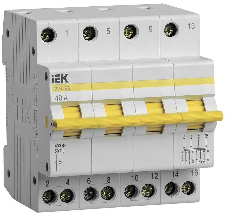 Выключатель-разъединитель трехпозиц. 4п ВРТ-63 63А IEK MPR10-4-063  1241876