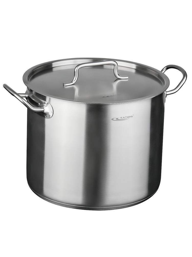 КАТУНЬ Общепит-Шеф Кастрюля 20л d32 h25 с мет.крышкой нерж.тройное дно КТ-ОБ-20