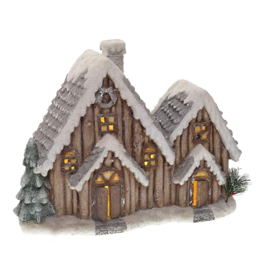 REMECO COLLECTION Изделие декоративное 742380 Домик с подсветкой (3хААА) 49х19,8х37,5см (магнезия)
