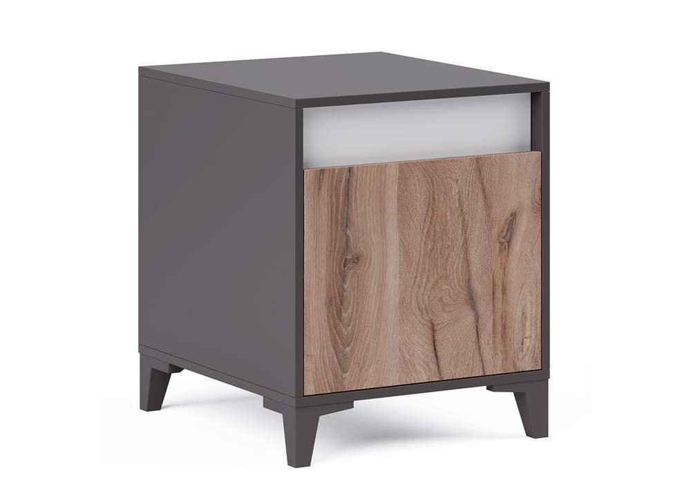 Лео Модуль-4 Тумба Белое сияние/дуб альпийский/темно-серый