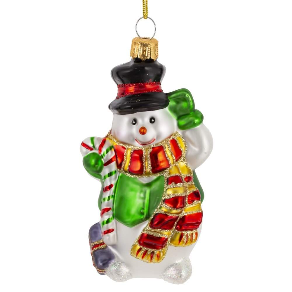 REMECO COLLECTION Игрушка елочная 824769 Снеговик 6х5х12см (стекло)  