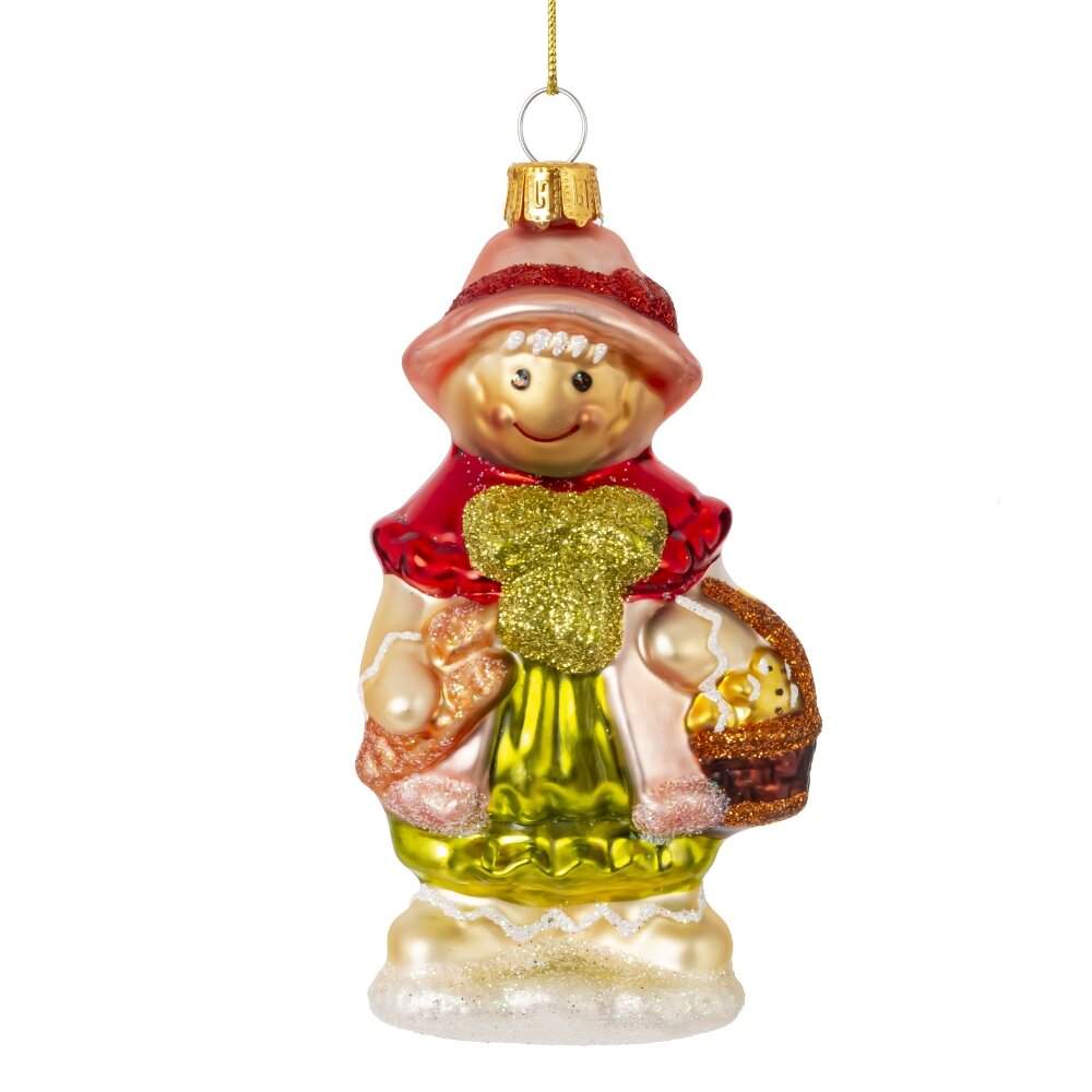 REMECO COLLECTION Игрушка елочная 824698 Девочка 6х4х12см (стекло)  