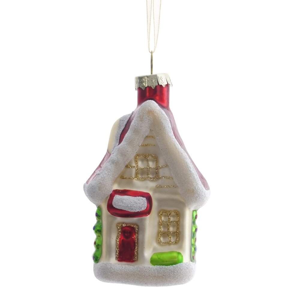 REMECO COLLECTION Игрушка елочная 813304 Домик 5х4,5х10см (стекло) 