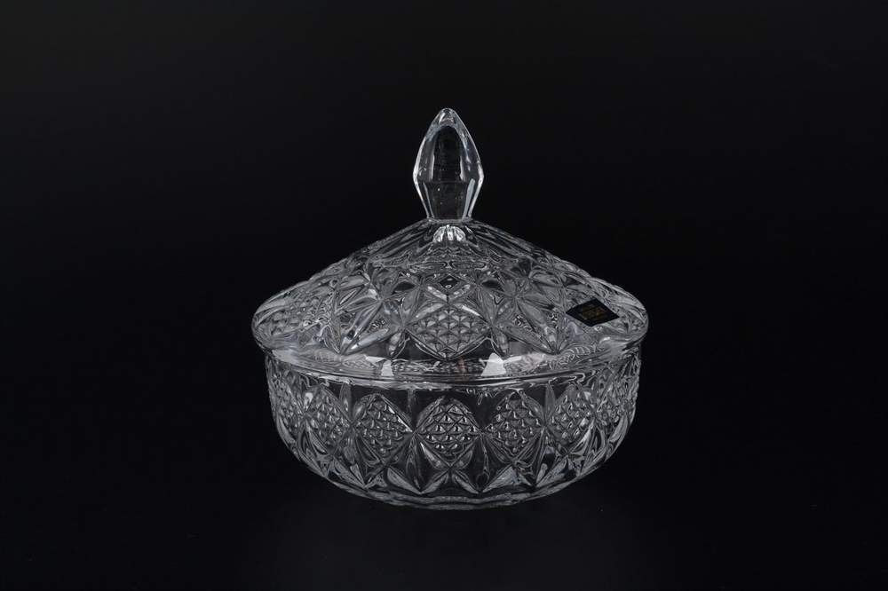CRYSTALITE BOHEMIA Ваза Sirius-Nova 15см д/конфет с крышкой стекло 21563