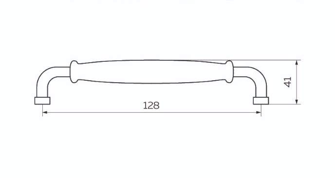 Ручка-скоба  SF20-11-128 мм с фарфором  хром/белый