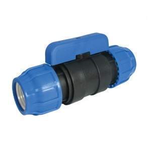 Кран шаровой муфта-муфта  ПНД  25  Poelsan  Blue