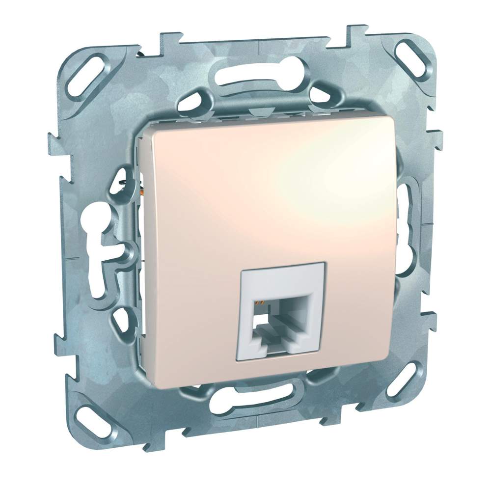 Розетка SE Unica Беж. ТЛФ 1-ая 4 контакта  MGU5.492.25ZD