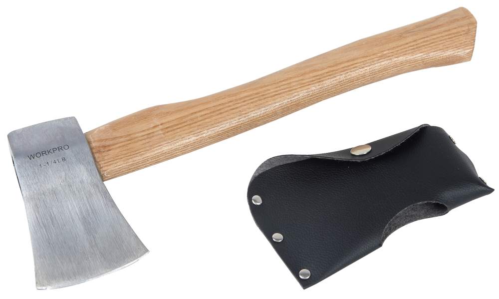 Топор WORKPRO с рукояткой из гикори  560г с чехлом  WP241042