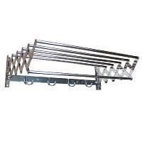 Полка д/полотенца раздвиж.гармонь с крючками/нерж хр  1055