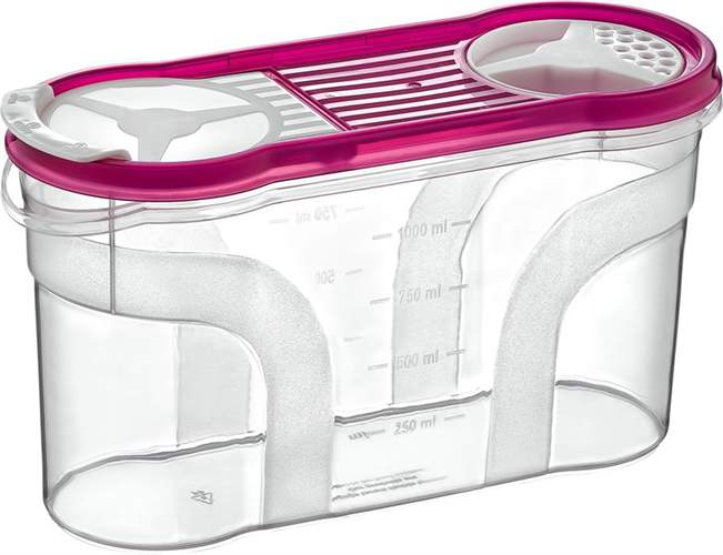 DUNYA PLASTIK Емкость 30312 д/сыпучих 1400мл с дозатором 220х88х125мм 