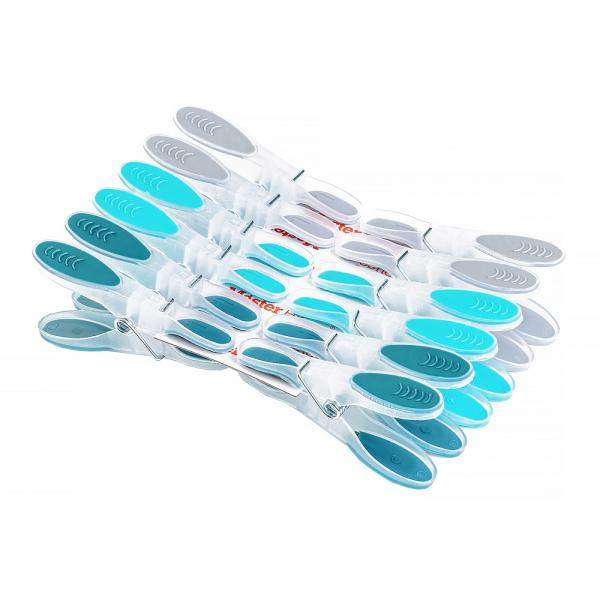 Прищепки д/белья пластик+силикон  12шт Колибри прозр.  75646/364232