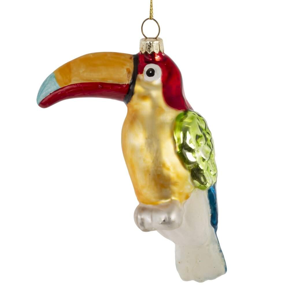 REMECO COLLECTION Игрушка елочная 822464 Тукан 8х4х12,5см (стекло)  