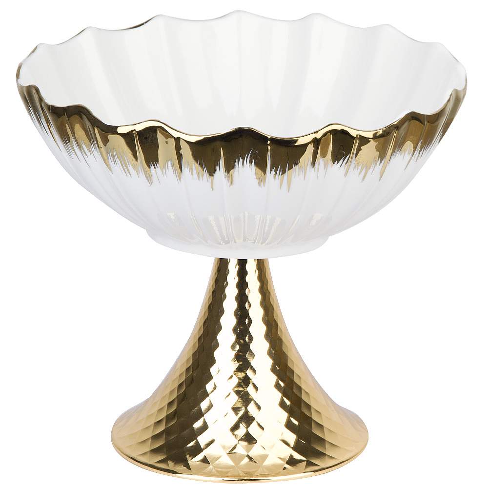 NOUVELLE HOME Маршмеллоу Блюдо 0530334 д/конфет и фруктов на ножке 24,5х24,5х22,5см 