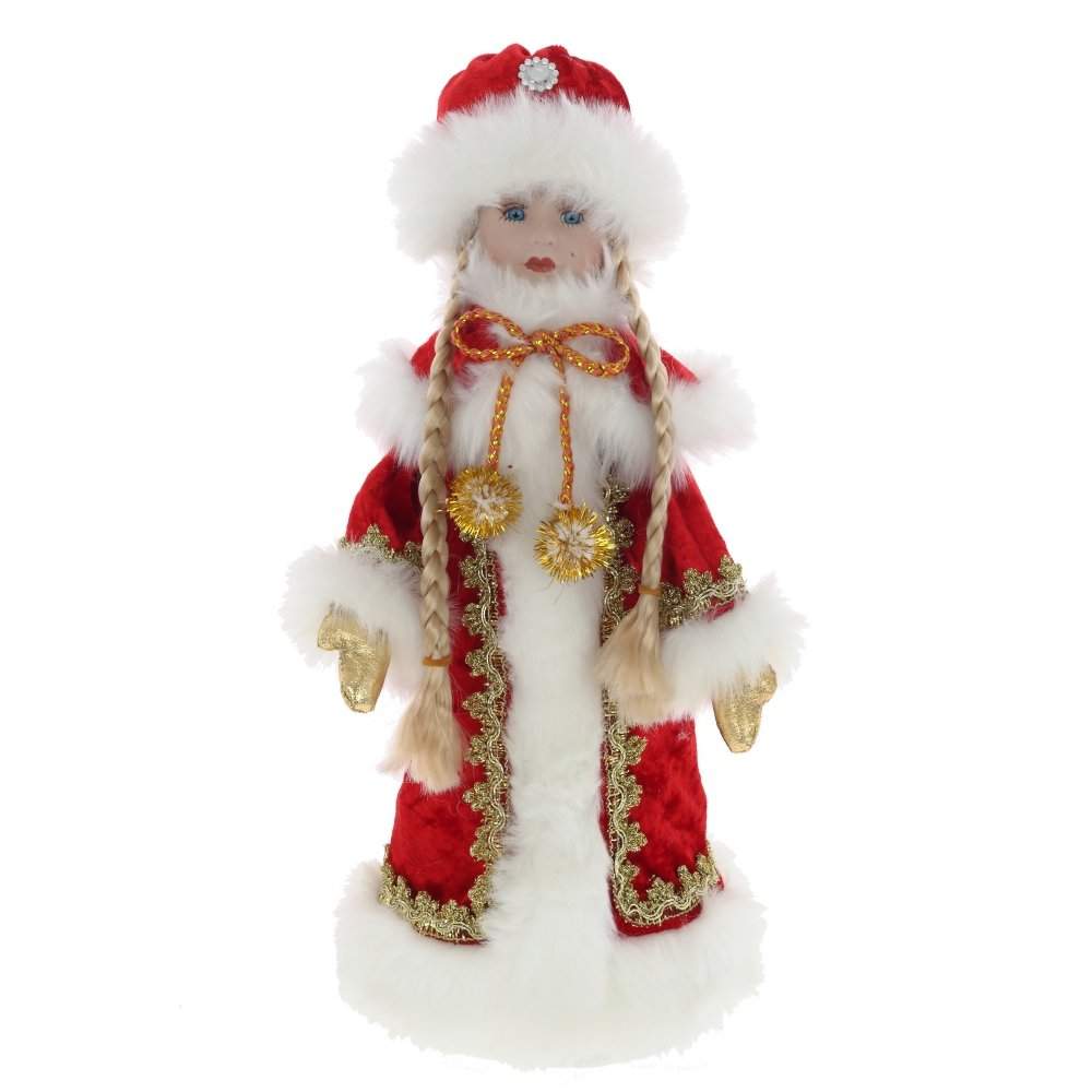 REMECO COLLECTION Снегурочка 722238 в красной шубке 17х17х39см с емкостью д/подарков