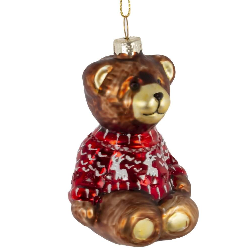 REMECO COLLECTION Игрушка елочная 822460 Медвежонок 6х5,5х9см (стекло)  