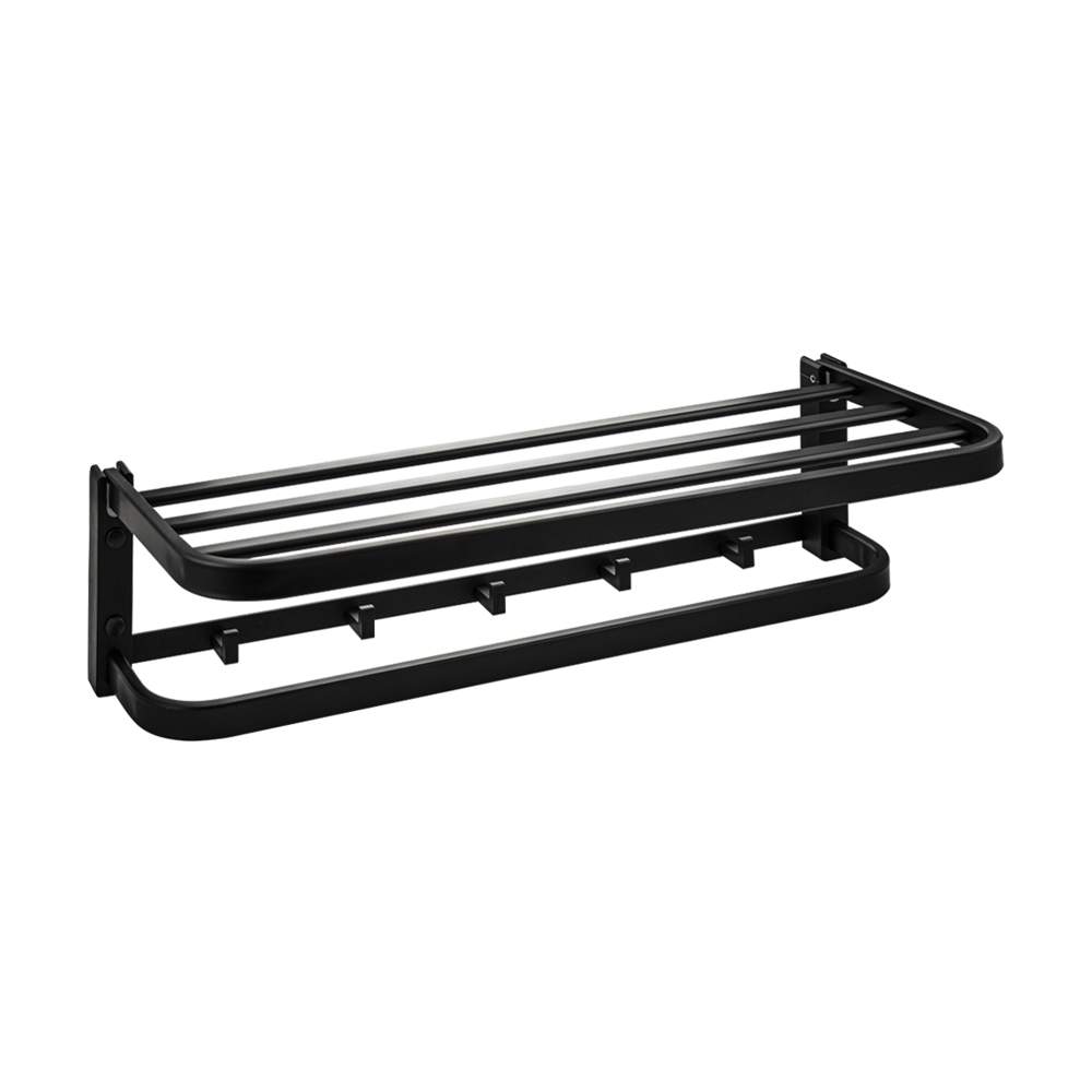 Полка д/полотенца GFmark  76141  с опорой большая  чёрн./алюмин.