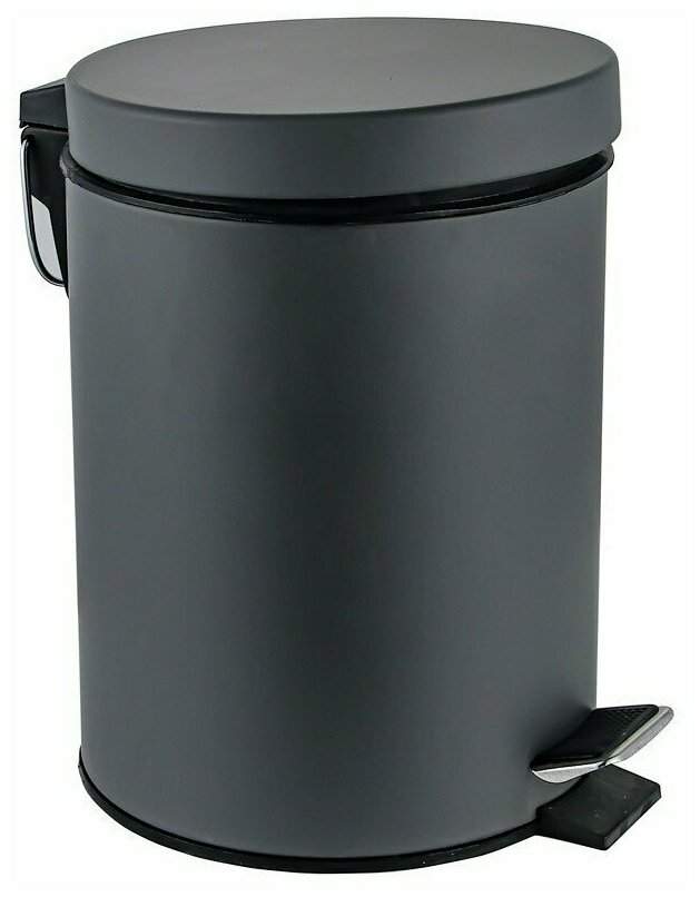 Ведро  5л  д/мусора круглое темно-серый P412-19  Potato