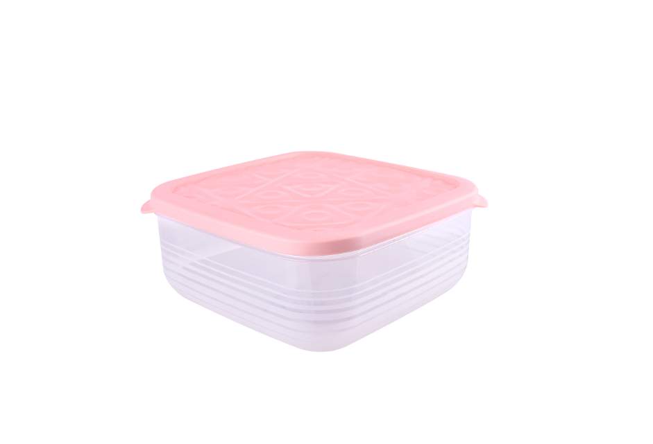 ПОЛИМЕРБЫТ Контейнер 4369892 Flexo д/СВЧ 2700мл розовый квадратный 200х200х90мм 
