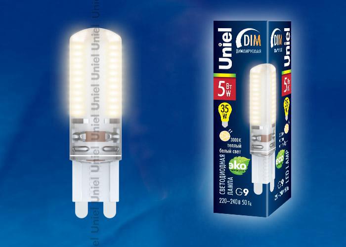 Лампа Uniel DIM LED-JCD-5W/WW/G9/CL SIZ03TR
