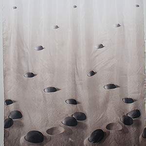 Штора д/ванной без колец 01-06  КАМНИ НА ПЕСКЕ  Санакс