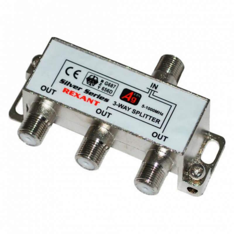 Делитель ТВ "краб"х3+4шт."Silver" Rexant 05-6102  217898