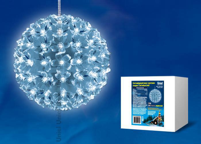 Фигура с/д ULD-H2121-200/DTA White IP20 Sakura Ball  D21см  Шар с цветами сакуры 09572