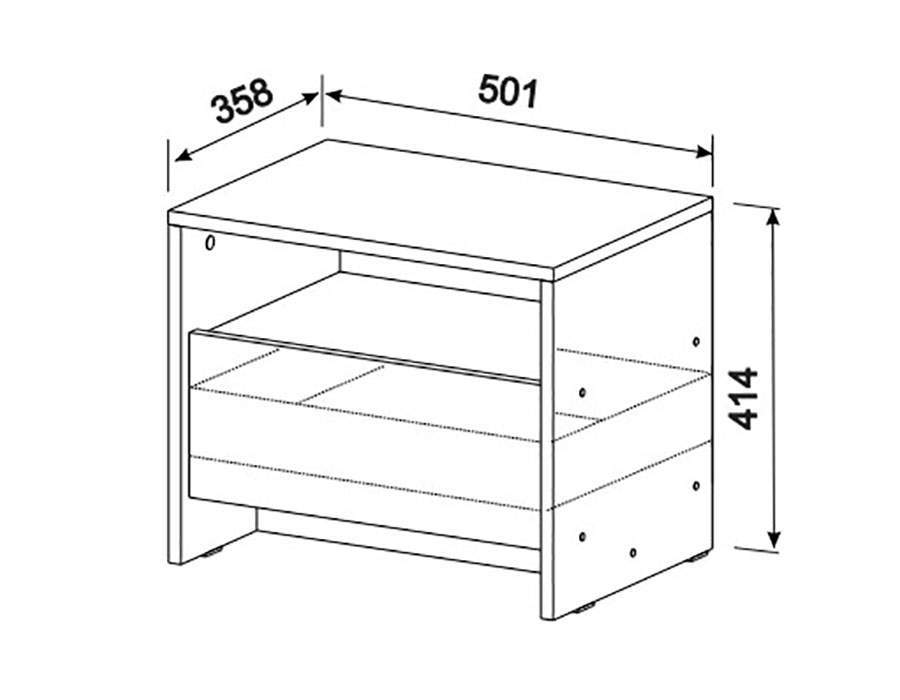 МСП 1  Тумба прикроват. дуб золотой/камень темный