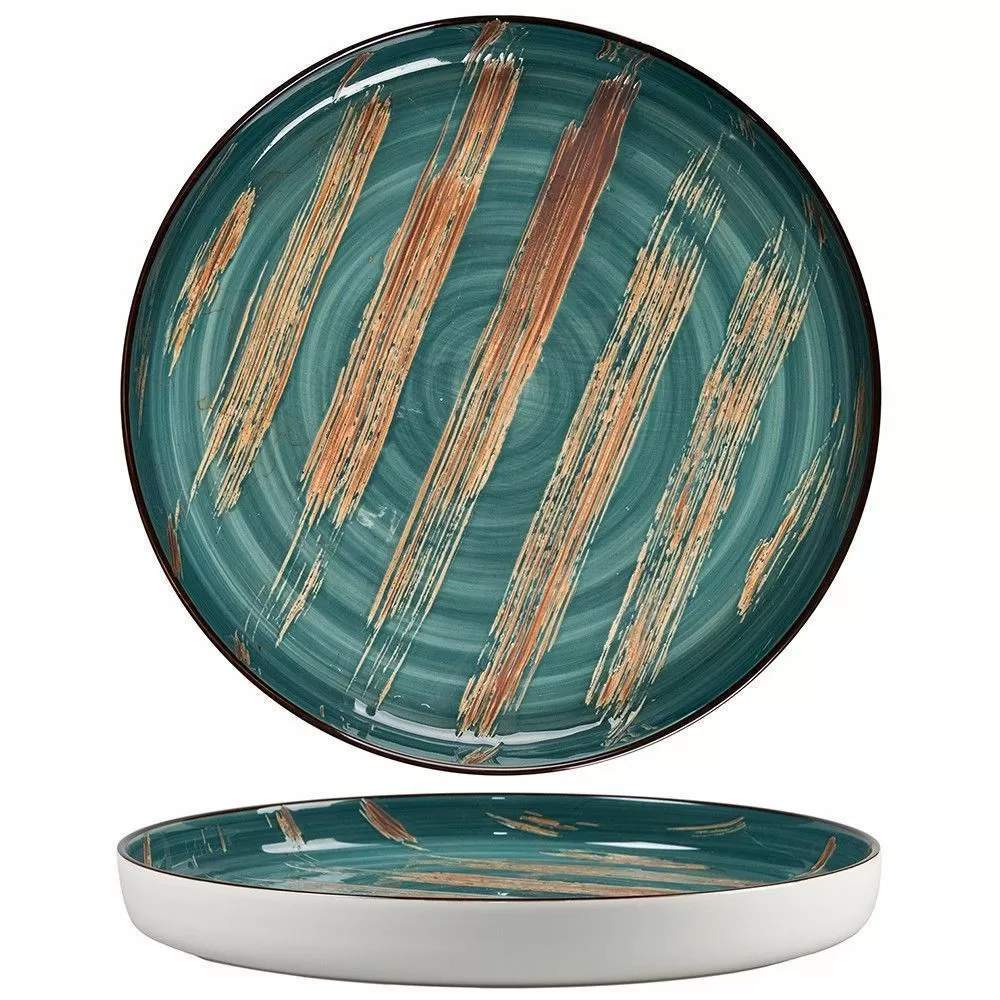 P.L. Proff Cuisine Texture Dark Green Lines Тарелка с бортом 28х3см 81223440/52475 (18/3)