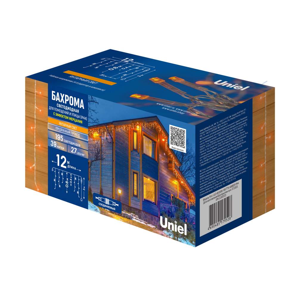 Бахрома с/д ULD-B12006-195/TTK Amber  IP44  12м  UL-00010883