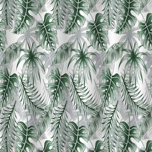 Штора д/ванной без колец 01-52  Монстера Санакс