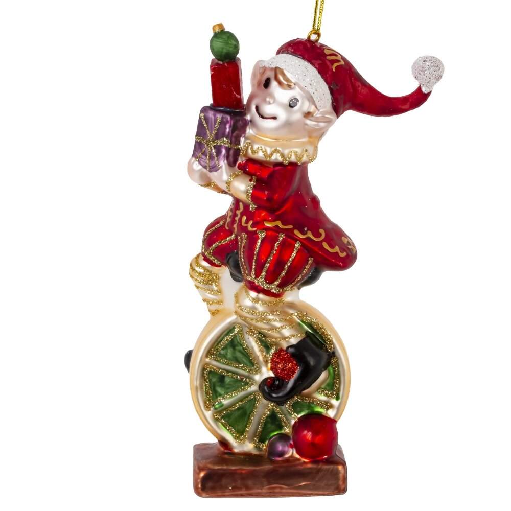 REMECO COLLECTION Игрушка елочная 813804 Мальчик-эльф 8х3х15см (стекло)  