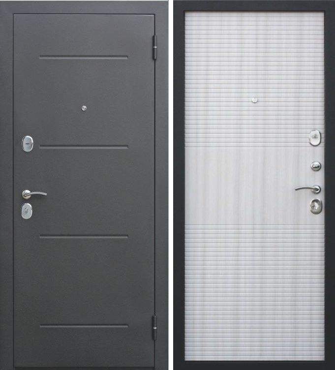 Дверь металлическая Гарда  7,5 муар Белый ясень  960 R