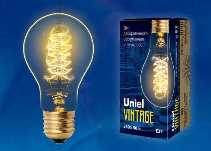 Лампа Uniel IL-V-A60-40/Golden/E27 CW01 Vintage  UL-00000475