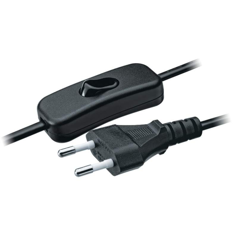 Шнур 61720 NPS-FS-170-2x0.5-BL  1,7м с выкл. черный Navigator